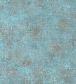 Uni Metalises Wallpaper by Caselio Turquoise Gold