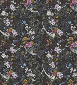 V&A Floris Fabric by Arley House Black