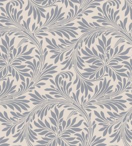 V&A Rolling Leaves Fabric by Arley House Slate Grey