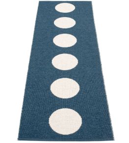 Vera Runner Rug by Pappelina Ocean Blue/Vanilla
