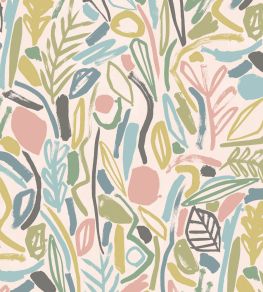 Verdure Wallpaper by Ohpopsi Blush & Petrol