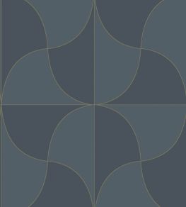Virevolte Wallpaper by Casadeco Bleu Marine