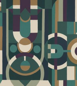 Vitrail Wallpaper by Casamance Emeraude/Violet