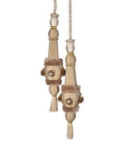Volanges Double Tassels Tieback Trimming by Houles Grege Bertin