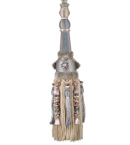 Volanges Tassel Tieback Trimming by Houles Blue Glacier