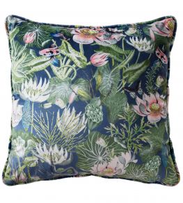 Waterlily Cushion 50 x 50cm by Clarke & Clarke Midnight