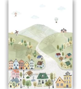 Welcome To The Village Mural by Casadeco Multico