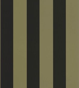 Wide Lines Wallpaper by Caselio Vert Olive Noir