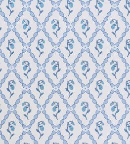 Wild Strawberry Trellis Wallpaper by Barneby Gates China Blue