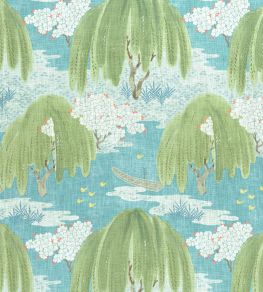Willow Tree Fabric by Anna French Turquoise