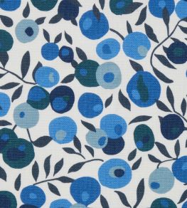 Wiltshire Blossom in Landsdowne Linen Fabric by Liberty Lapis Dark