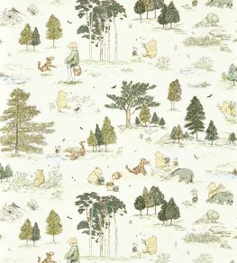 Winnie the Pooh Wallpaper by Sanderson Macaron Green