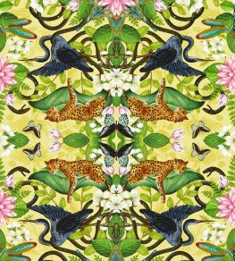 Wonderlust Tea Story Wallpaper by Clarke & Clarke Citron