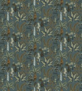 Woodland Floor Fabric by Josephine Munsey Petrol and Sage