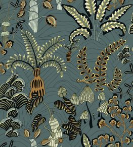 Woodland Floor Wallpaper by Josephine Munsey Petrol and Sage