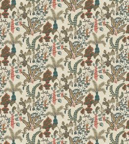 Woodland Floor Fabric by Josephine Munsey Stone and Teal