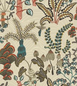 Woodland Floor Wallpaper by Josephine Munsey Stone and Teal