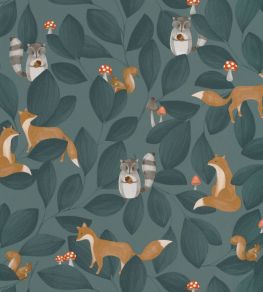 Woodland Friends Wallpaper by Casadeco Bleu Encre