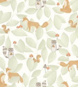 Woodland Friends Wallpaper by Casadeco Vert Amande