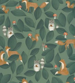 Woodland Friends Wallpaper by Casadeco Vert Foret