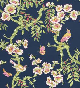 Yukio Fabric by Thibaut Navy and Pink