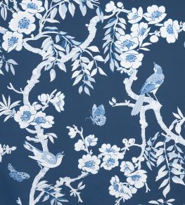 Yukio Fabric by Thibaut Navy and White