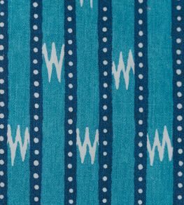 Zig Zag Grand Fabric by Titley and Marr Indigo & Turquoise
