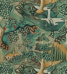 Verdure Fabric by Zoffany Tapestry Green