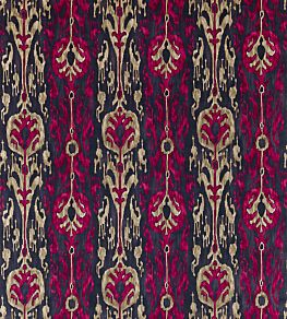 Kashgar Velvet Fabric by Zoffany Charcoal/Cerise